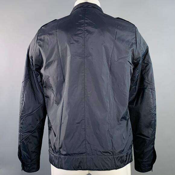 PRADA Size M Navy Nylon Epaulets Buttoned Jacket - Picture 3 of 9